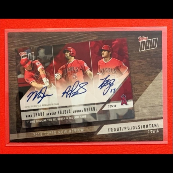 🔥⚾️2019 Topps SHOHEI OHTANI / TROUT / OHTANI AUTOGRAPH FACSIMILE PRINT SSP - Picture 1 of 3